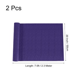 sourcing map Crepe Paper Rolls 7.5ft Long 20 Inch Wide for Various Large Hanging Party Backdrop DIY Decorations, DIY Supplies, Sapphire Blue Pack of 2