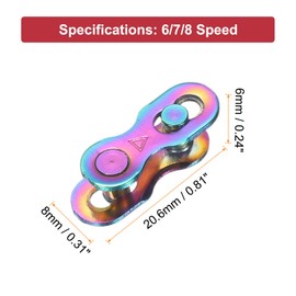 sourcing map 4pcs Bicycle Missing Link 6/7/8 Speed Reusable Steel Bicycle Chain Link Connector Quick Link Bicycle Chain Coupling for Mountain Bikes Road Bicycle Chain Replacement, Colorful