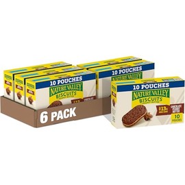 Nature Valley Biscuit Sandwiches, Chocolate Peanut Butter, Snack Bars, 10 Bars, 13.5 oz (Pack of 6)