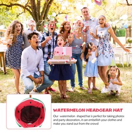 NOLITOY 1 Pcs Watermelon Headwear Hat Women Watermelon Accessories Christmas Hat Fruit Party Fun Headwear Realistic Headwear Funny Adult Party Fa