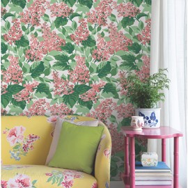 York Wallcoverings Madcap Cottage PSW1397RL Southampton Pink Bar Harbor Premium Peel and Stick Wallpaper