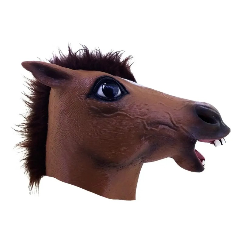 Máscara Caballo Brown Horseman Animales Halloween Ghoulish Color Café