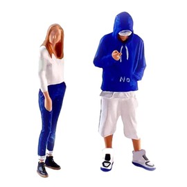 Perfeclan Miniature Diorama Man Figures 1:64 Scale Human Figure Train Park Street People Figures DIY Crafts Resin for Micro Landscape