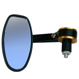 MotorToGo Black Handlebar End View Mirrors with Golden Cover for 2020 Ducati Monster 797 Plus