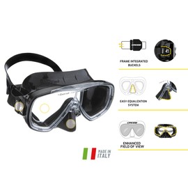 CRESSI Onda Mask Black/Black - Onda Mak, Black/Black, One Size, Unisex Adult