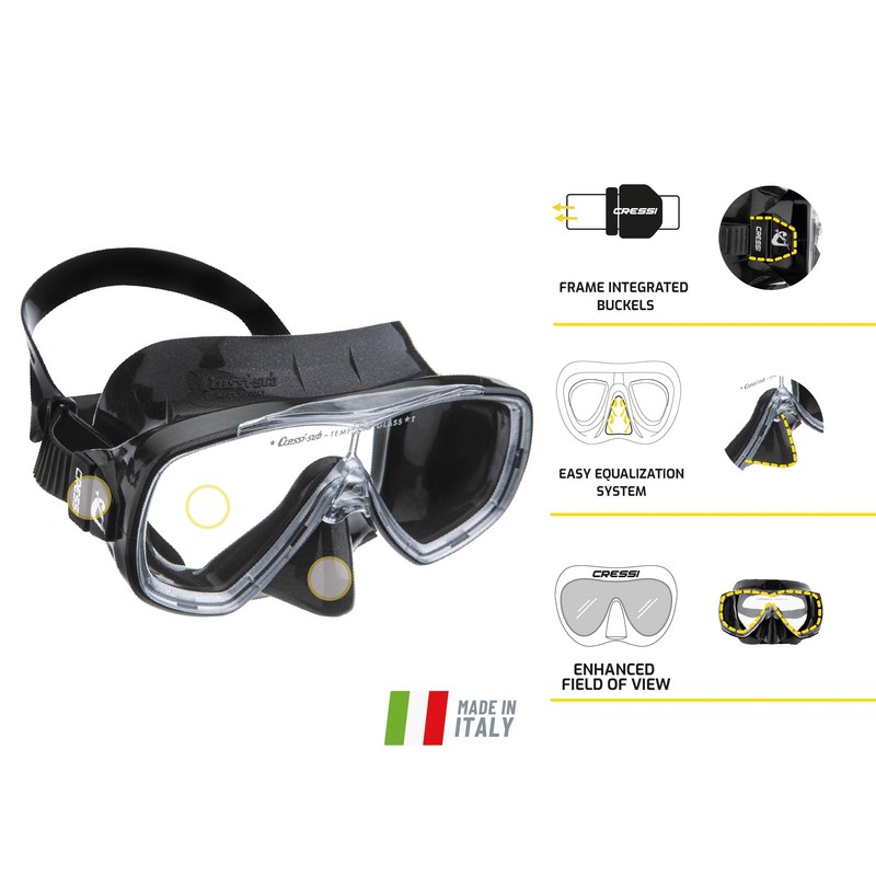 CRESSI Onda Mask Black/Black - Onda Mak, Black/Black, One Size,