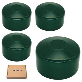 SKIR'CO (4 pieces) fence post caps, round, 60 mm, green, plastic caps for round fence posts, fence post covers, moss green, RAL 6005