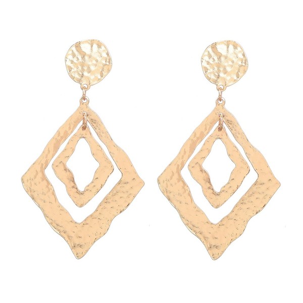 Geometric Diamond Shaped Earrings, Geometric Hoop Dangle Earrings for Women,