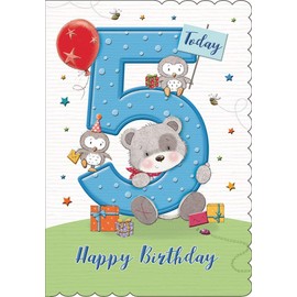 Cute Juvenile Birthday Card Age 5 M - 7 x 5 inches - Piccadilly Greetings