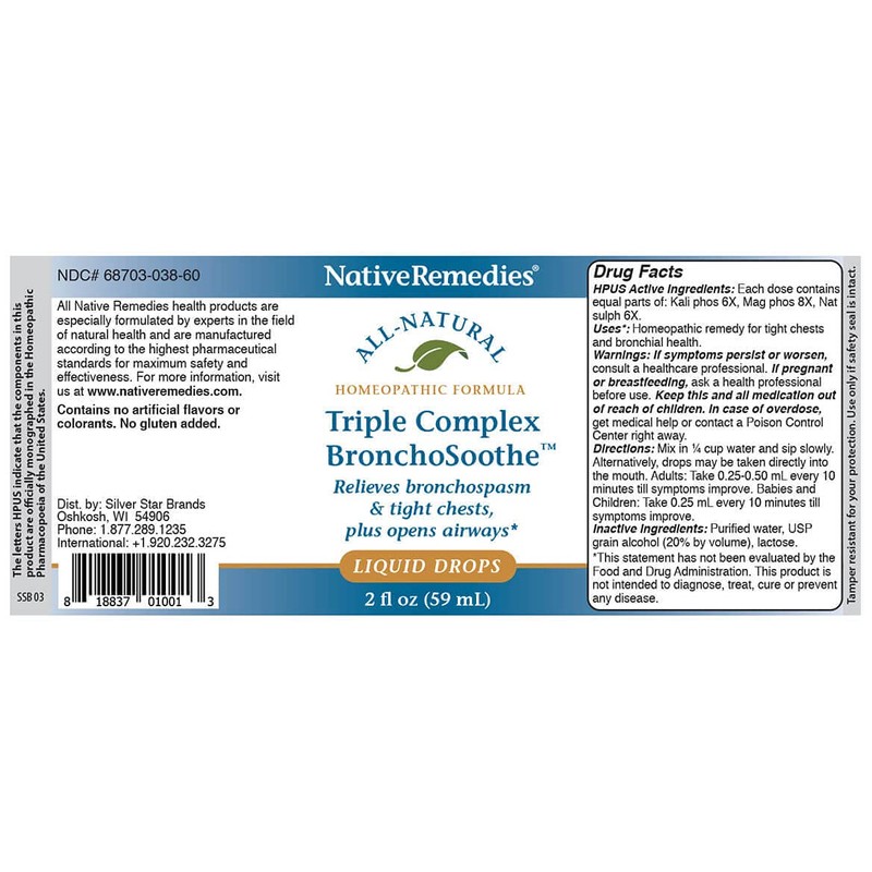 Native Remedies Triple Complex BronchoSoothe - Natural Homeopathic Formula Temporarily