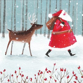 Pack of 5 Santa & Reindeer Charity Christmas Cards Supporting Multiple Charities 473470 473470