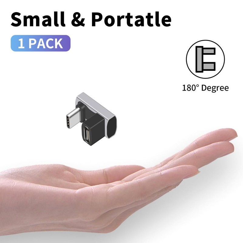 Duttek USB C 180 Degree Adapter 240W, USB C Angle