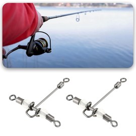 EMSea 20pcs 8x10# 22x21mm 28LBs Heavy Duty 3 Way Fishing Swivels Luminous Triple T-Barrel Cross Line Swivels with Pear Beads for Saltwater Freshwater Tackle