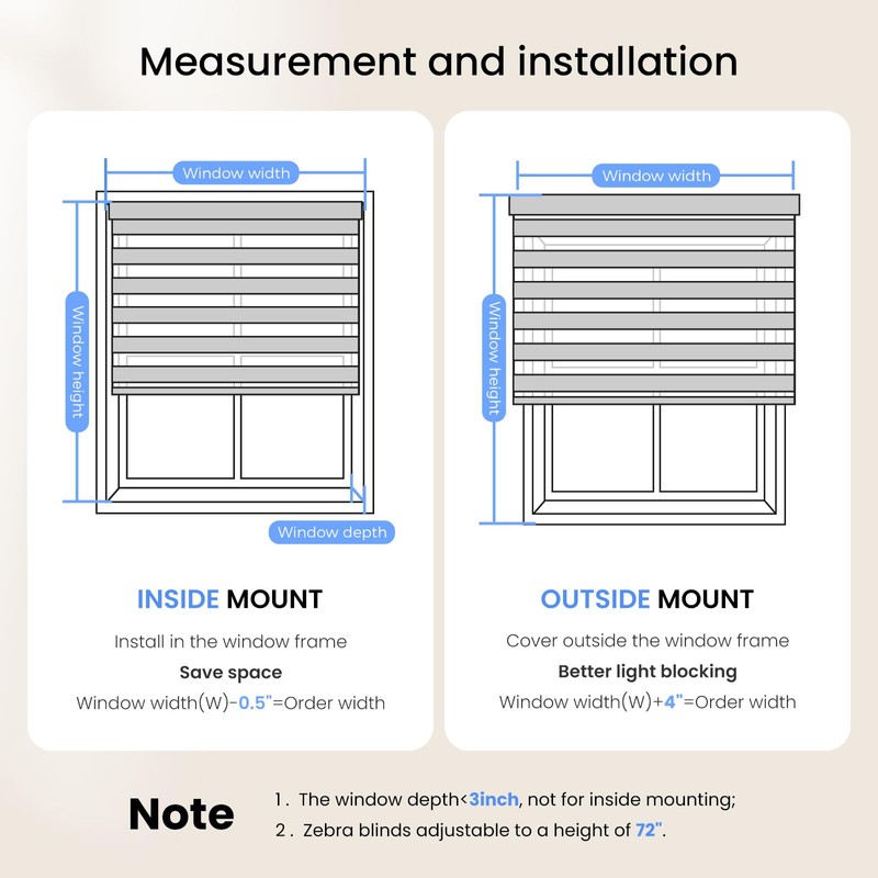 Grandekor Motorized Zebra Blinds with Remote Control,Smart Zebra Blinds for
