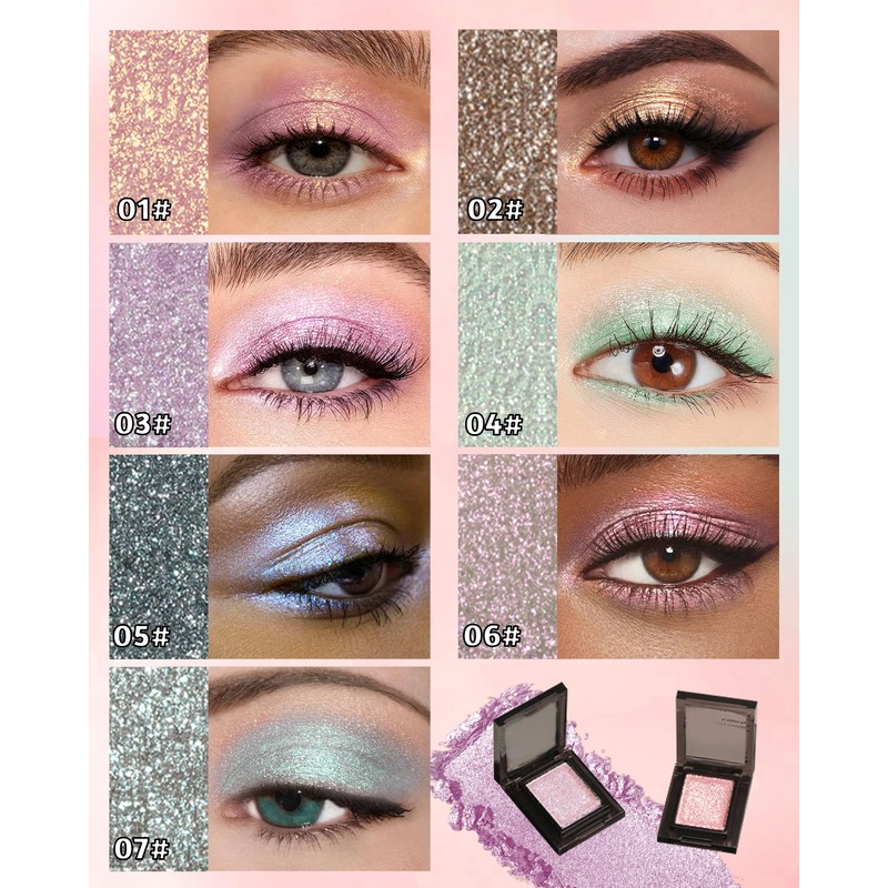 Green Glitter Eyeshadow Palette, Metallic Shimmer Single Eye Shadow Palette