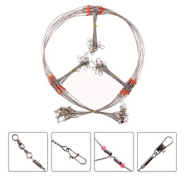 Fishing Wire Leader Rigs Trace Stainless Steel, Arms Fishing Rigs Tackle with Swivel Snaps Beads 12pcs/24pcs Fishing Lures Tackle Leader Rigging