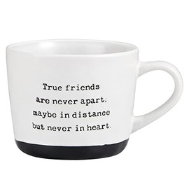Creative Brands Heartfelt Collection-Hand Painted Cozy Stoneware Mug, 15-Ounce, True Friends