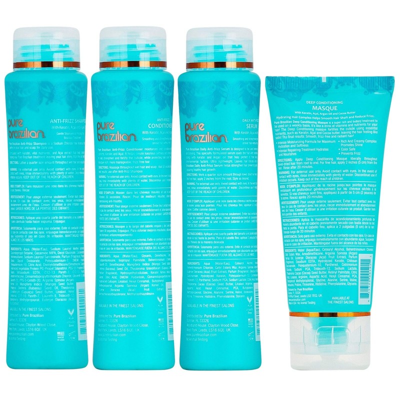 PURE BRAZILIAN - 4 Piece Essential Travel Size Kit: Anti-Frizz