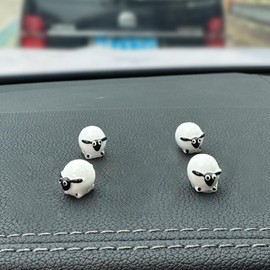 LAINLOY Sheep Car Rearview Mirror Accessories, Dashboard Car Ornament, Cute Funny Animal Decoration Presents, Car Rearview Mirror Interior Accessories for Home Garden Office (Sheep-4 pcs)