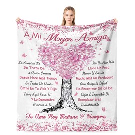 JOALGFDA Regalos para la Mejor Amiga, Mantas de Frase española, Regalos de cumpleaños, Navidad, graduación para Mujeres 130 x 150 cm