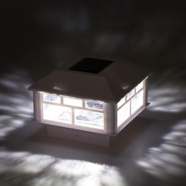 GreenLighting Modern Solar Post Cap Lights Fits 4x4 Wood, 4x4 & 5x5 PCV/Vinyl Outdoor Solar Powered Light, Fence Post, Landscaping, Deck, Garden- Bright LED, Waterproof White 4 Pack