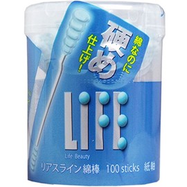 Life Rear Line Cotton Swabs, Hard Finish, 100 Pieces x 3 Packs