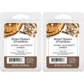 Better Homes and Gardens Scented Wax Cubes 2.5oz 2-Pack (Warm Leathered Amber)