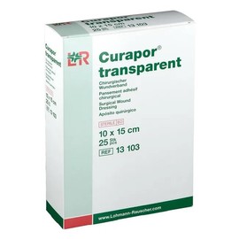 CURAPOR Transparent 10 x 15 cm Surgical Wound Dressing, Sterile, Pack of 25