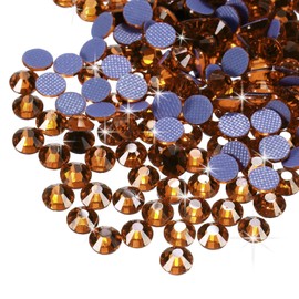sourcing map 288 Pcs Hotfix Rhinestones Flatback Crystal Glass Gems for Crafts Clothes DIY Decoration(SS34 7.3mm,Golden)