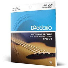 D'Addario Cuerdas de guitarra acústica para bajo, cuerdas de bajo acústico, bronce fosforoso, EPBB170, juego de 4 cuerdas de guitarra acústica para ba