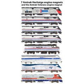 Amtrak 40th Anniversary Heritage & Amtrak Veterans magnets by Andy Fletcher