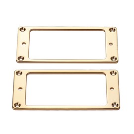 RuiJOTWAT Metal Flat LP Electric Guitar Humbucker Pickup Frame Mounting Ring, Thicknes 2mm(Pack of 2) Gold