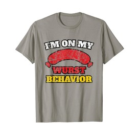 Vintage Oktoberfest I'm On My Wurst Behavior Fun Gift T-Shirt