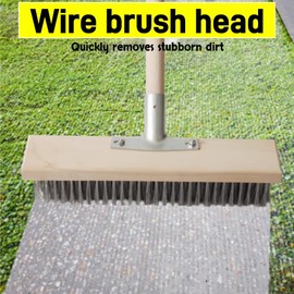 30 cm Metallbesen mit Stecker,Stahldrahtbesen mit Teleskopstiel,2pcs Schwerlast Drahtbesen Set,Drahtbesen zur Moosentfernung,Drahtbesen mit Stiel,Stahldrahtbesen mit Abnehmbarer Stiel