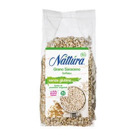 NATTURA Grano Saraceno Soffiato, Chicchi di Grano Saraceno Soffiati senza Glutine, a Basso Contenuto di Grassi Saturi e Fonte di Proteine, Prodotto Vegano Ricco di Fibre, Confezione da 100 g