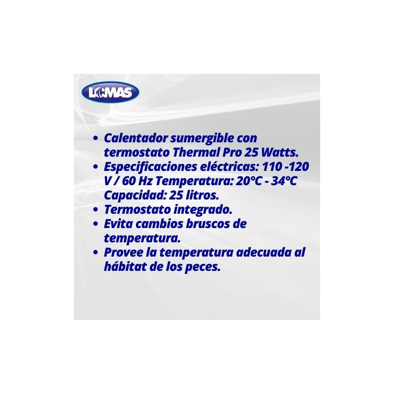 CALENTADOR SUMERGIBLE C/TERMOSTATO THERMALPRO 25 W