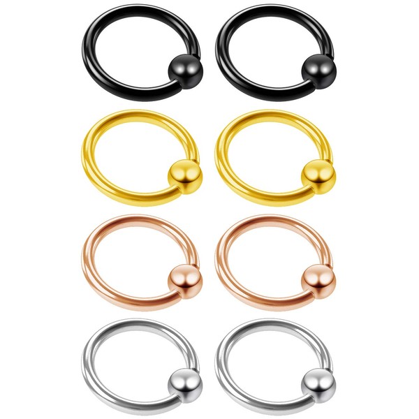 Bling Piercing 4pc 16g 1.2mm Captive Bead Ring Hoop Septum
