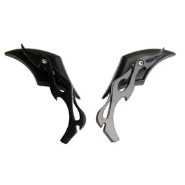 MotorToGo Black Diamond Motorcycle Cruiser Chopper Mirrors for 2005 KYMCO People 50