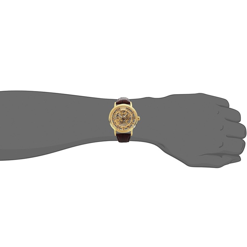 SEWOR Men's Mechanical Hand-Wind Skeleton Transparent Wrist Watch with Vintage