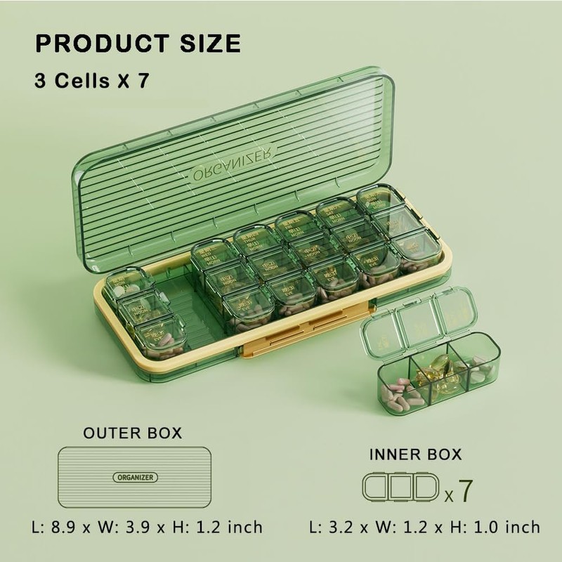 ROWNYEON Weekly Pill Box Organiser Pill Boxes 7 Day 3