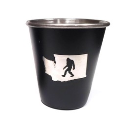 SQUATCH METALWORKS Washington Bigfoot Shot Glass - Sasquatch Drinking Gift for Pacific Northwest, Bigfoot Lovers, Stainless Steel