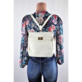 Marian Pebbled Backpack - Stylish Functional Bag for Women - Color: White