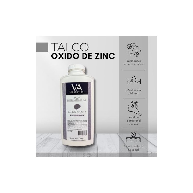 Talco con oxido de zinc 2 pz