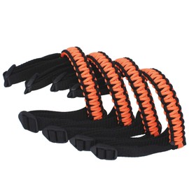 BubbasGarageTv - Paracord Grab Handles for Jeep Wrangler/Gladiator CJ YJ TJ JK JL JT (Neon Orange)