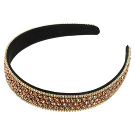 VOCOSTE Rhinestone Headband Rhinestone Headband for Women 2.5cm Wide Champagne