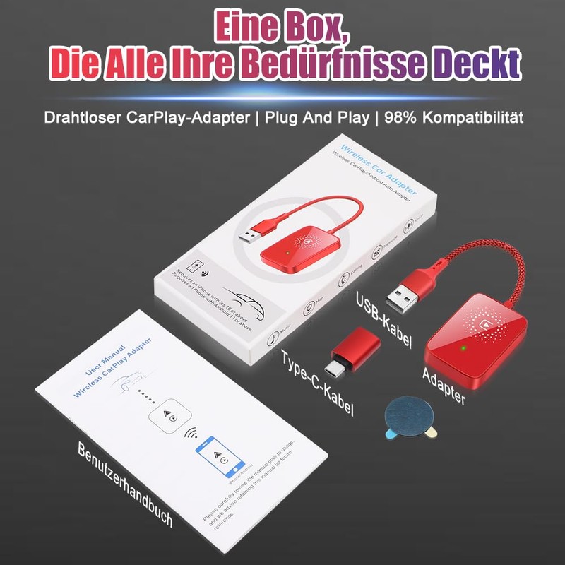 WODHMIEY Wireless Adapter, 10 Metre Range, Plug and Play, 5.0
