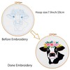 Louise Maelys Cow Beginners Embroidery Kits,Cross Stitch Starter kit for