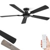 ZMISHIBO 52 Inch Ceiling Fan No Light, Flush Mount Low