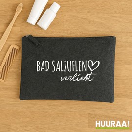 Huuraa Kulturbeutel Bad Salzuflen verliebt Geschenk 1 Liter Charcoal Filz Bad Salzuflen Geschenkidee