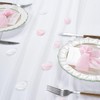 White Chiffon Table Runner with Rose Petals for Party Decor